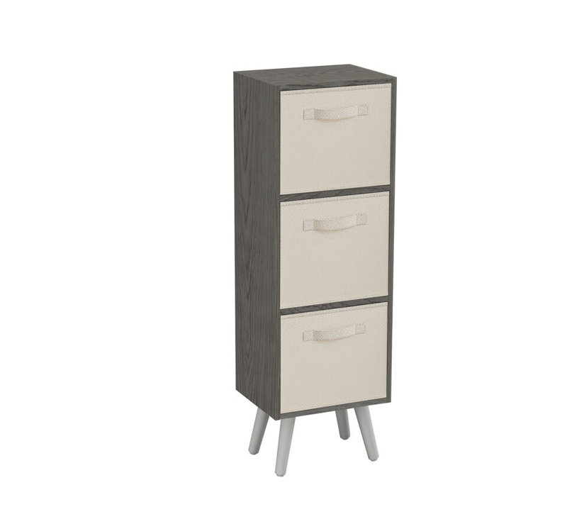 Fika 30 cm W Chest of 3 Drawers, Cream/White