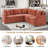 L-shaped Sectional Sofa With Hidden Storage Compartment-1779223016