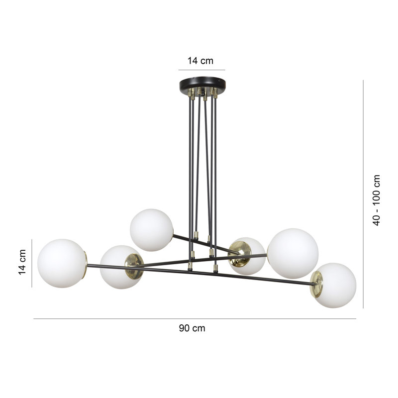 Cecily 6 - Light Kitchen Island Pendant, Black