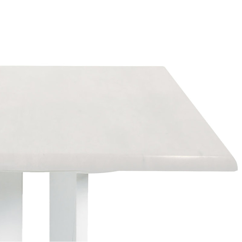Table de salle à manger Atlanta, L 32 po x l 32 po, Plateau blanc / base blanche