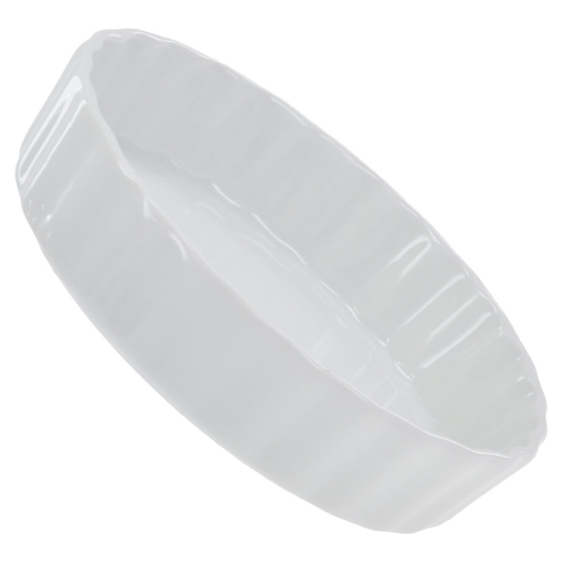 White Porcelain Round Quiche/Brulee Baking Dishes Set of 4