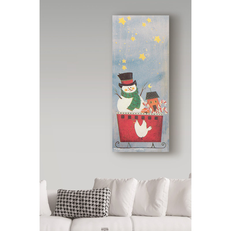 « bonhomme de neige », art sur toile, H 24 po x l 10 po x P 2 po
