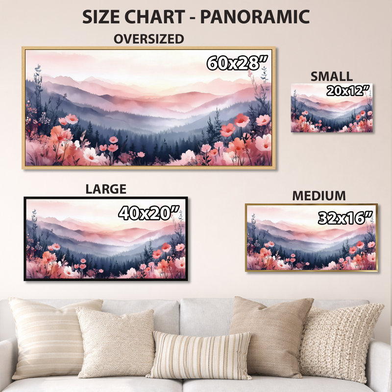 «Blue Pink Caleb I», impressions sur toile abstraites, art mural encadré nature, H 12 po x l 20 po, Toile tendue