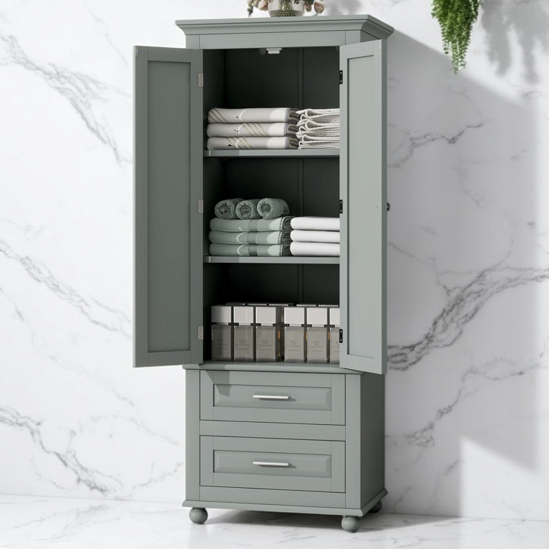 Armoire de rangement à 2 tiroirs Belamy, Gris