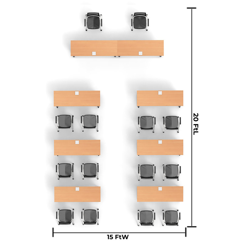 Tables Training Meeting Seminar Classroom 8Pc Beech Folding Industrial Caster Z-Base. Tables Connect.  Modesty Panel, Shelf, Power+Usb Outlet. Fold+Nest For Storage (Seating Not Included).