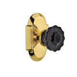 Cottage Plate with Crystal Black Door Knob
