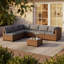Ensemble de conversation modulaire en osier pour 6 personnes avec coussins-667024192-631644118