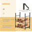 2 Layers Firewood Rack With Versatile Tools - Black, For Various Spaces Black Storage Indoor And Outdoor Use