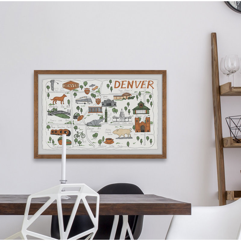 Attraits de Denver - Reproduction de photo encadrée sur papier, H 16 po x l 24 po x P 1,5 po