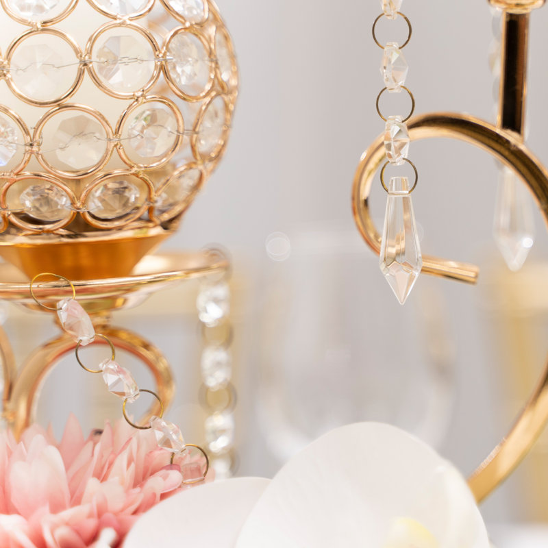 15.25'' H Metal Tabletop Candelabra, Gold