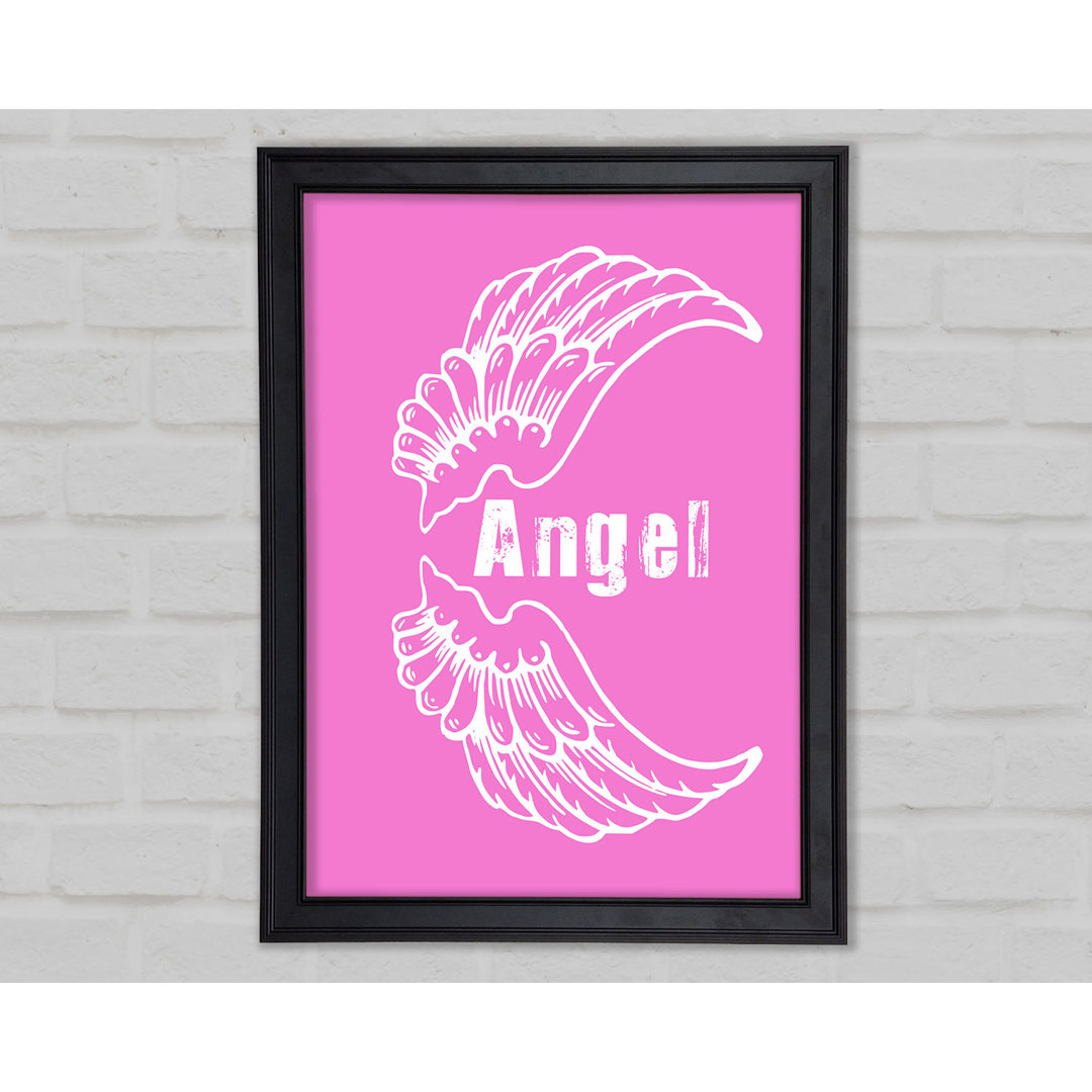 Angel Wings 3 Vivid Pink Gerahmter Druck 10154