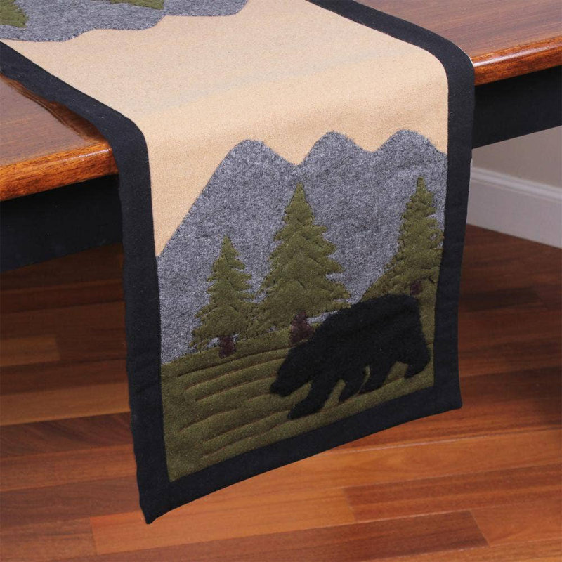 Bear In Woods Table Runner