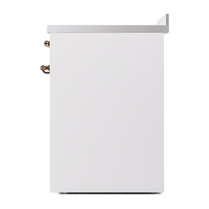 Cuisinière à induction 30 pouces avec 4 éléments à induction (porte pleine) ILVE Nostalgie II Series, Blanc, bronze