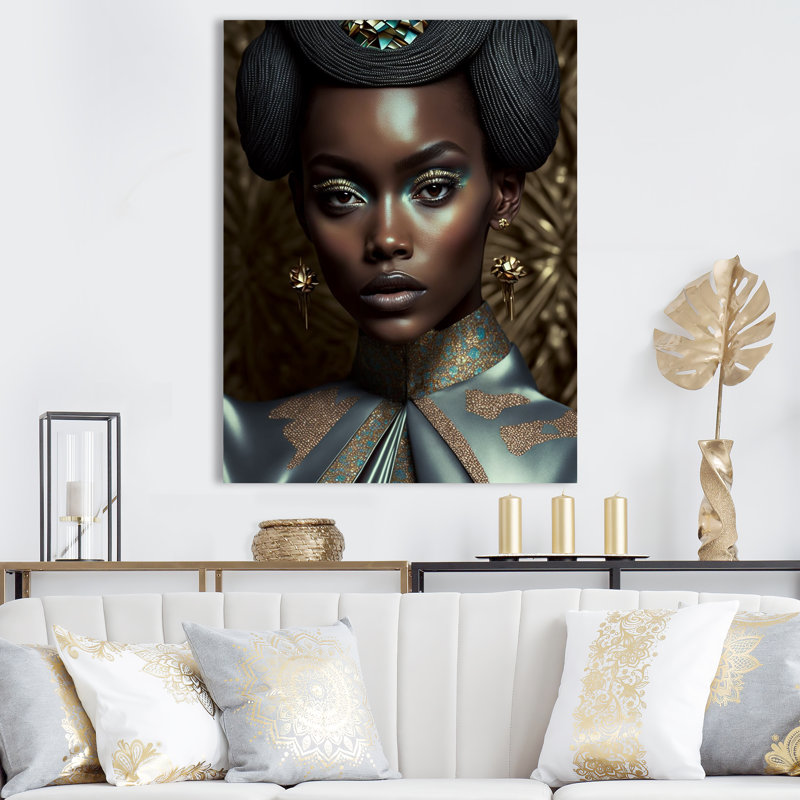 Décoration murale élégante femme africaine Gyatt Avant-Garde, H 32 po x l 16 po x P 1 po