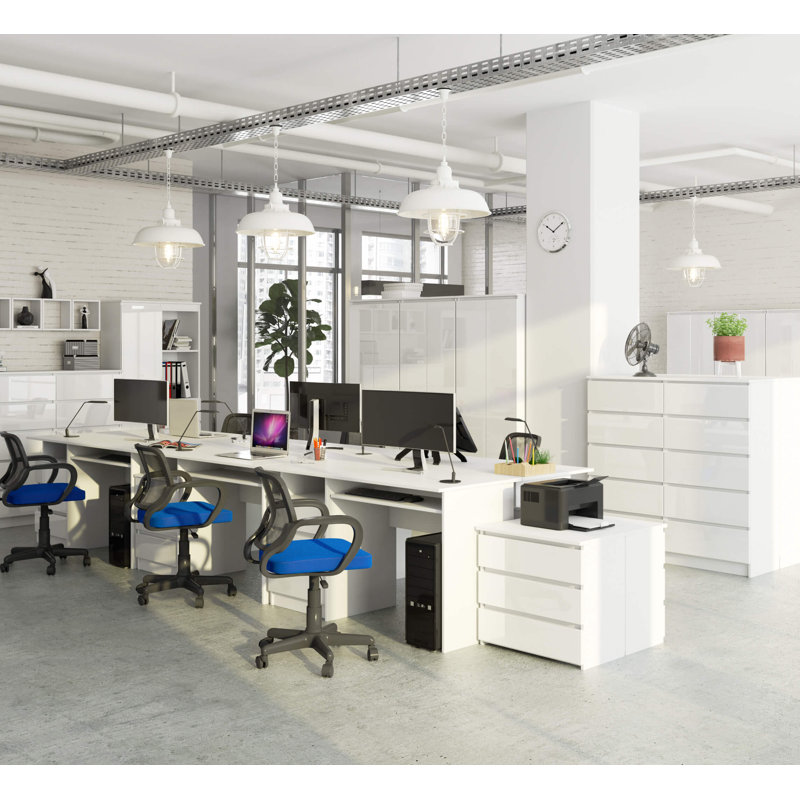 Geovana Eldren Computer Desk, White