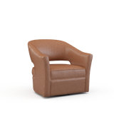 Luna Leather Swivel Barrel Chair