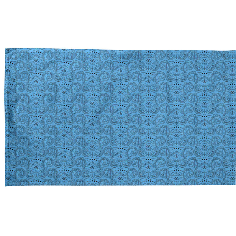 Serviette de thé à motif troisième œil, Sergé de coton, Bleu
