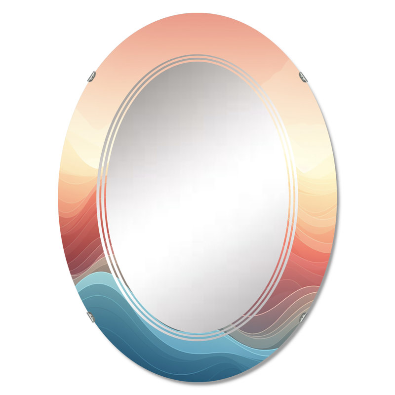 Grosventres - Miroir mural moderne ovale, 30 po x 20 po