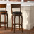 Enola Classic Wooden Dining Stool With Bowed Frame And Upholstered Seat-786081573-786081572