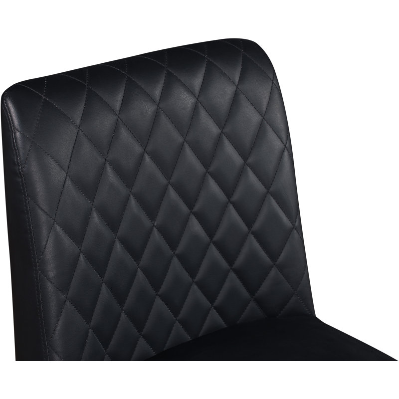 Tabouret 30 "Bryce, Cuir végétalien noir