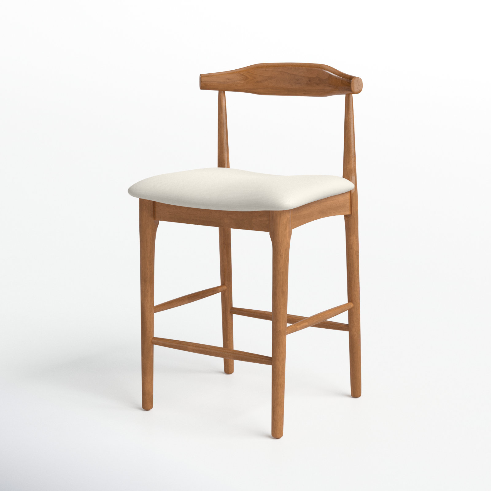 Hank " Bar Stool, Walnut, Cream, Counter Stool (25.67" Seat Height)
