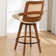Darries Swivel 26" Counter Height Bar Stools With Cane Rattan Back