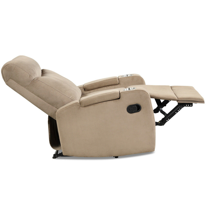 Upholstered Recliner, Brown Microfiber/Microsuede