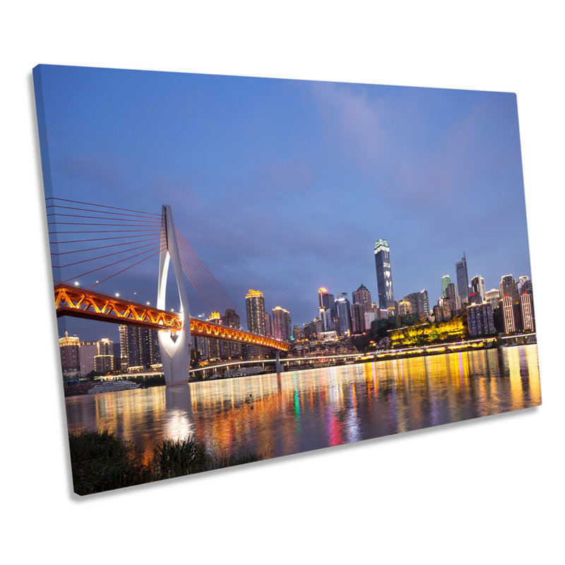 Chongqing China Skyline - Wrapped Canvas Print, 30.5cm H x 45.7cm W x 2cm D