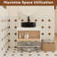 Meuble-lavabo flottant avec lavabo à vasque rond, meuble-lavabo mural avec tablette ouverte, comptoir durable, conception moderne peu encombrante-130545859