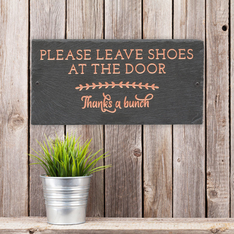 Thanks A Bunch 2-Line Personalized Etched Wall Slate Sign, Copper, Yes