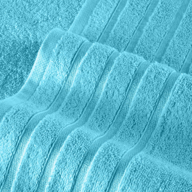 Elegant Comfort 4 Lines Viscose Stripe 6-Piece Premium Towel Set - 100% Turkish Cotton High Absorbent Luxury Bathroom Towels – Includes 2 Washcloths, 2 Hand Towels And 2 Bath Towels Set