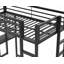 Lit mezzanine avec bureau, lit mezzanine en métal, cadre de lit mezzanine avec bureau et rangement compatible avec le cadre de lit de la chambre à coucher-712306213