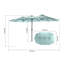 Grand parasol d'extérieur double face 14,8 pi avec manivelle (kaki) (sans base)