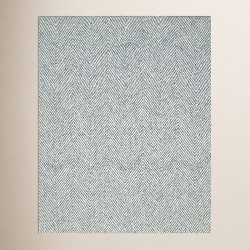 Wheaton Hand Tufted Wool Chevron Area Rug, Rectangle 8' x 10'