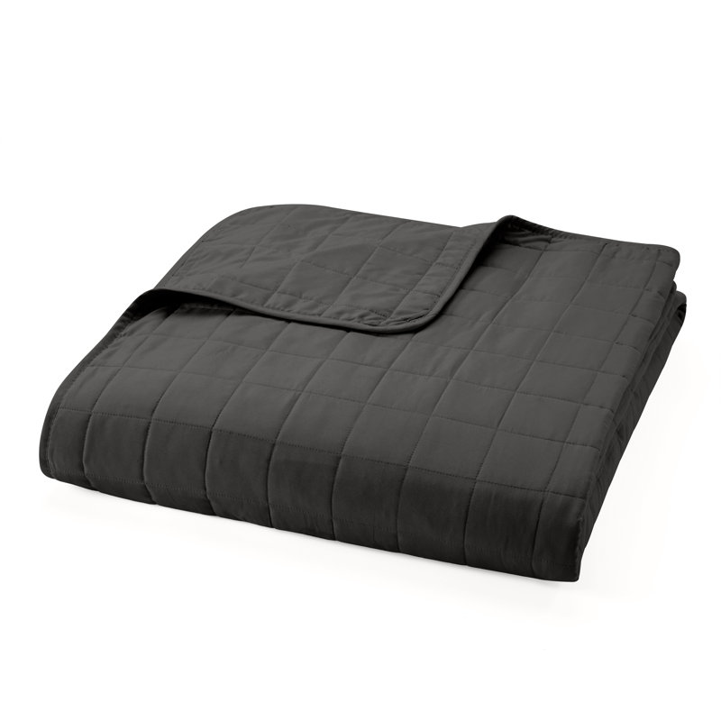 Gray Twin Microfiber Quilted Coverlet Set