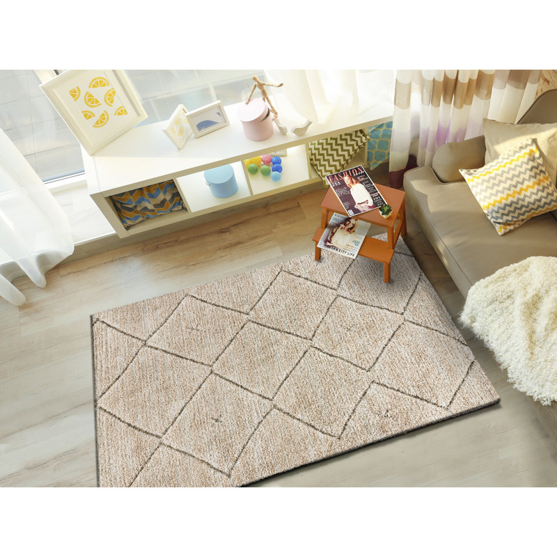 Geometric Shag Area Rug, Rectangle 133 x 190cm