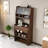 Buffet With Hutch And Foldable Dining Table, Storage Shelves, Side Hooks And A Cabinet With Sliding Doors-392851639