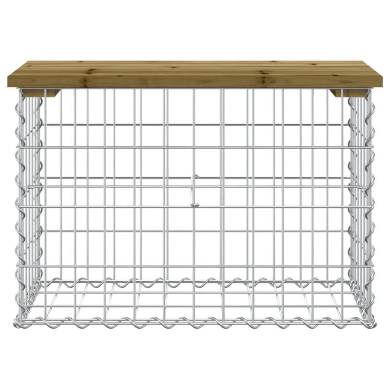 Boran Steel Outdoor Bench, Impregnated Wood Pine, 42 cm H x 63 cm W x 31.5 cm D