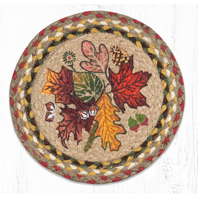  Dessous-de-plat en coton feuilles d'automne rond 10 pi x 10 po