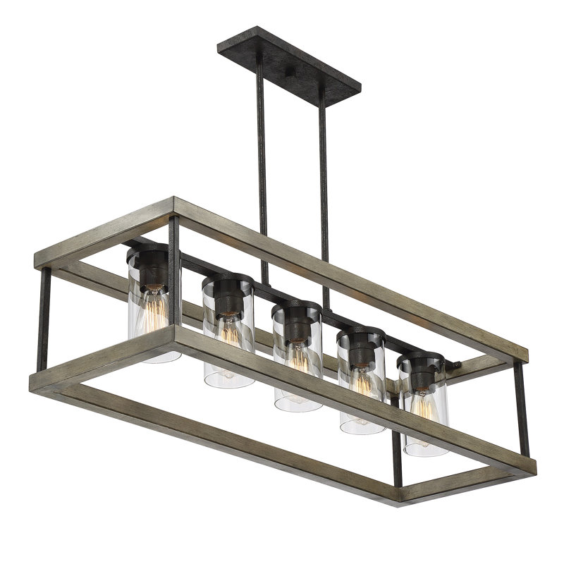 Luminaire suspendu linéaire à 5 lumières pour îlot de cuisine Mallie