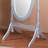 Traditional Queen Anna Style Wood Floor Cheval Mirror, Silver Finish