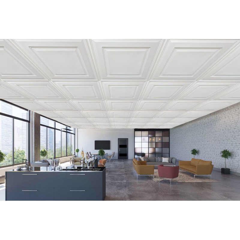 Carreau de plafond gris en PVC 2 pi x 2 pi Falkirk Perth
