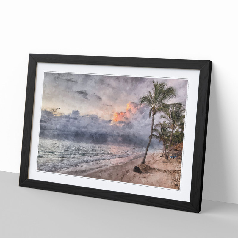 Dominican Republic Beach - Picture Frame Painting, Black Framed, 27cm H x 36cm W x 2cm D