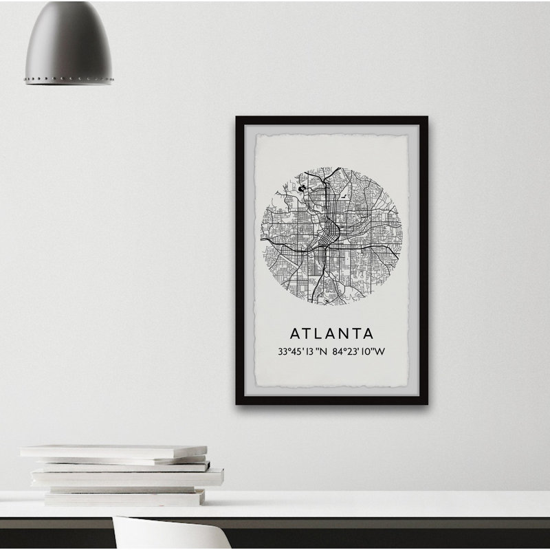 " Atlanta, Georgia Coordinates ", 18" H x 12" W x 1.5" D