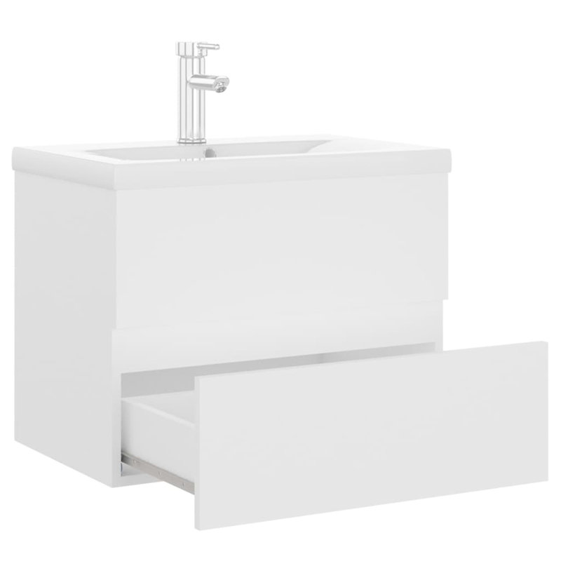 Audrene 600mm Single Bathroom Vanity with Integrated Ceramic Basin, White