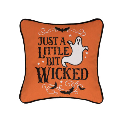 Little Bit Wicked Ghost Halloween Pillow