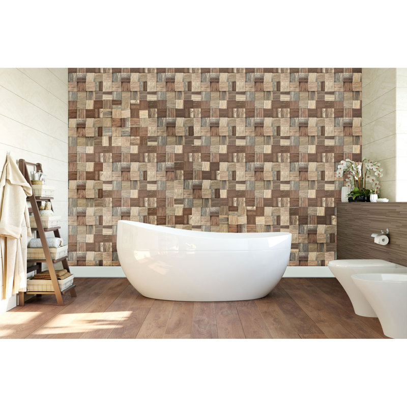 Carreau de mosaïque murale en bois 11 pi 8 po x l 11 7/8 po x P 1/2 po Heritage Boat, finition naturelle (paquet de 11)
