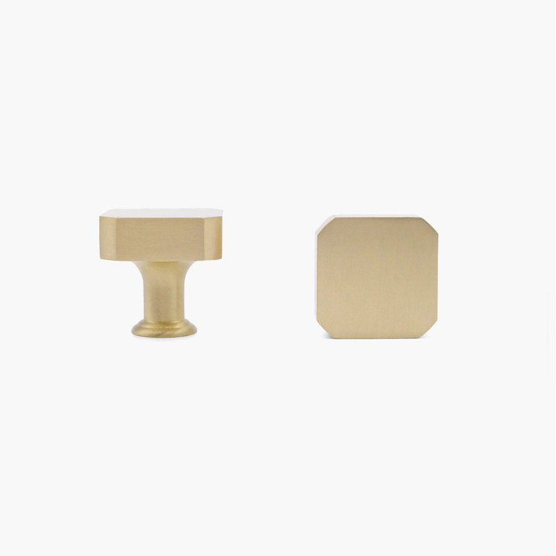 Mod Square Knob, Satin Brass