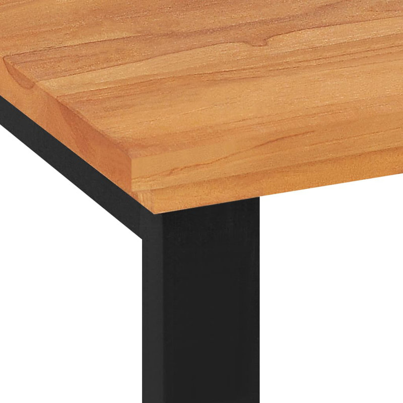 Bureau Console Bureau d'ordinateur Bureau à domicile Bureau d'étude Teck en bois massif, Noir, noir, noir, noir