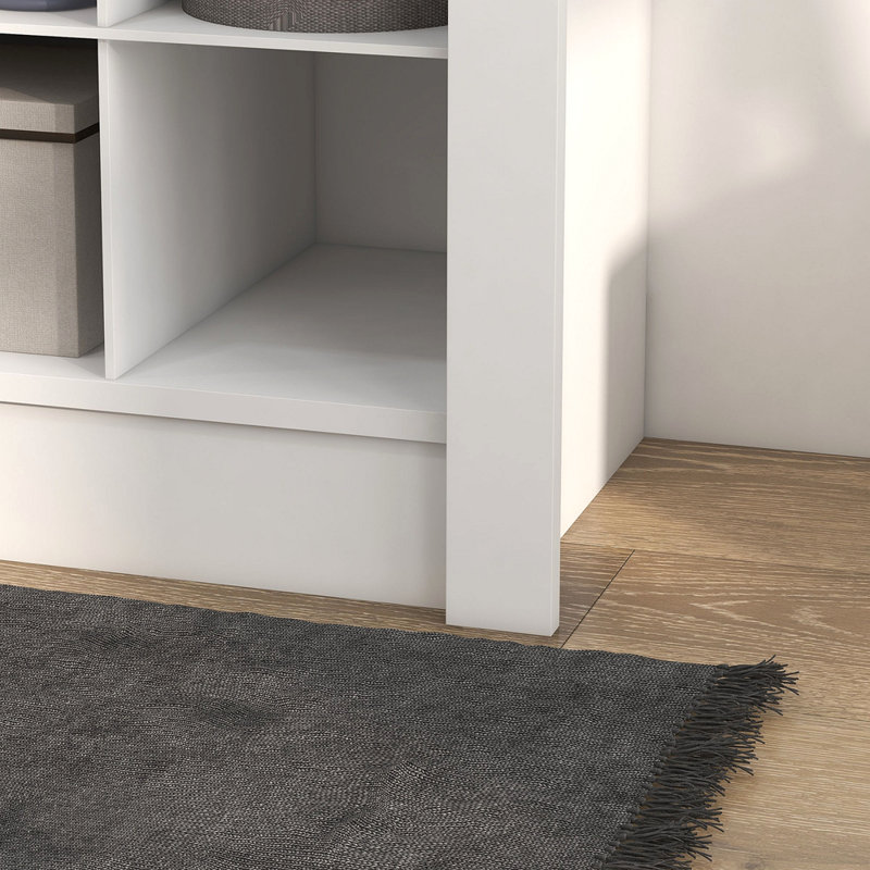 Armoire à chaussures 58 po pour vestibule, étagère à chaussures étroite avec cubes ouverts et tablettes réglables pour 27 paires de chaussures